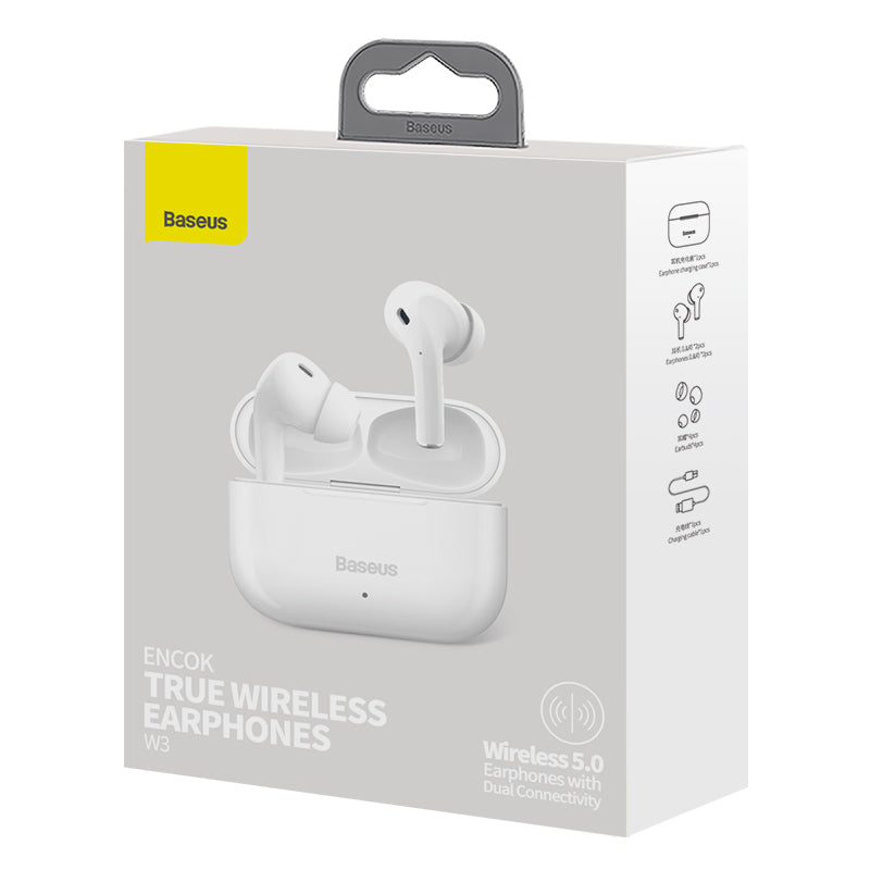 Baseus W3 Encok True Wireless Earphones White Baseus W3 Encok True Wireless Earphones White